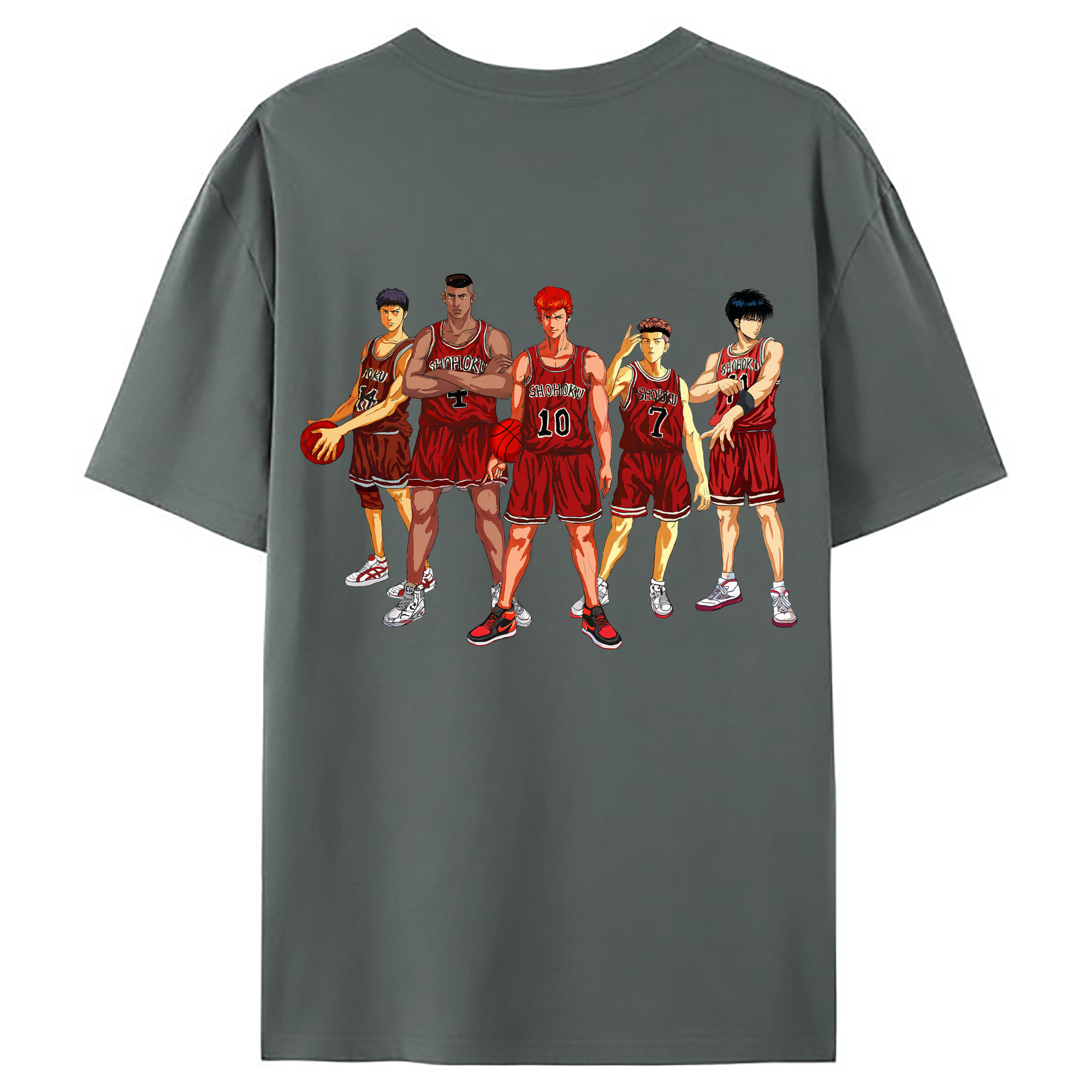 （画像用） SLAM DUNK／スラムダンク 綿100％ メンズ半袖Tシャツ（バックプリント） 通気性